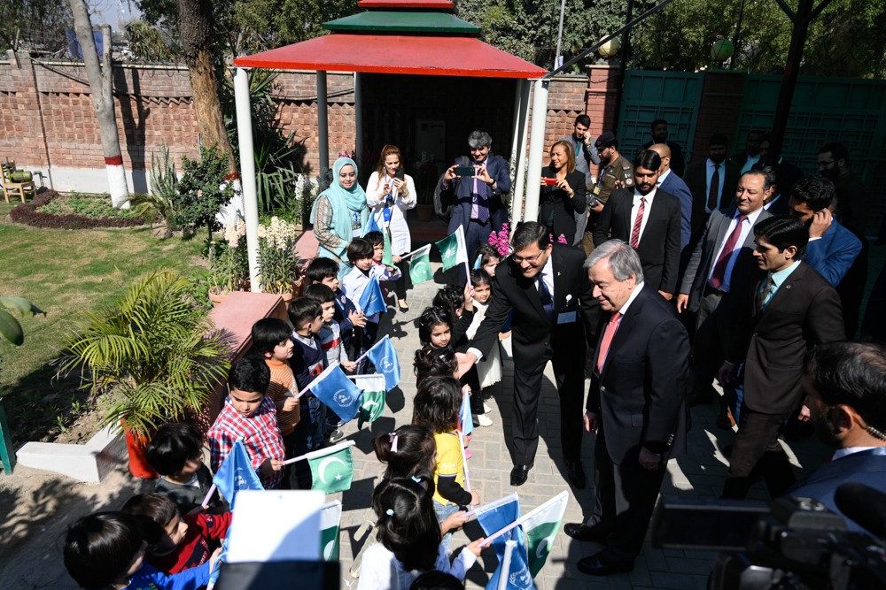 Guterres, visited a kindergarten school in Lahore during the first nation-wide polio campaign of the year